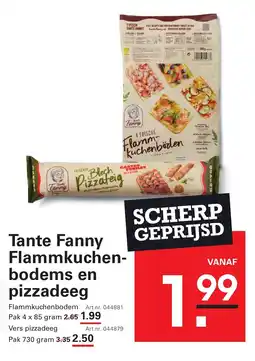 Sligro Tante Fanny Flammkuchen bodems en pizzadeeg aanbieding