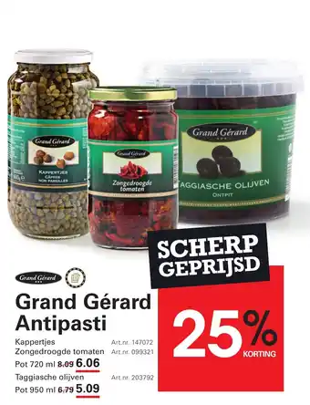 Sligro Grand Gérard Antipasti aanbieding
