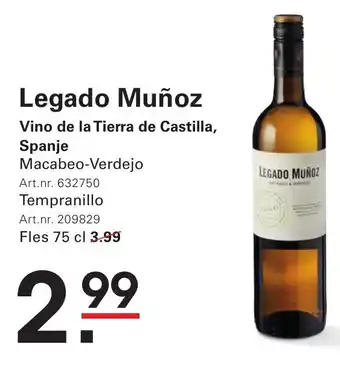 Sligro Legado Muñoz aanbieding
