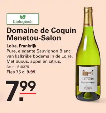 Sligro Domaine de Coquin Menetou-Salon aanbieding
