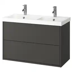 IKEA HavbÄck / orrsjÖn Wastafelkst m lades/wastafel/kranen, donkergrijs, 102x49x69 cm aanbieding