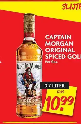 Dekamarkt Captain Morgan Original Spiced Gold 0.7 liter aanbieding