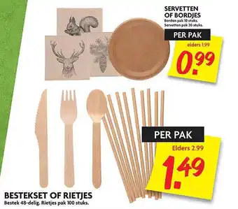 Dekamarkt Bestekset Of Rietjes Of Servetten Of Bordjes aanbieding