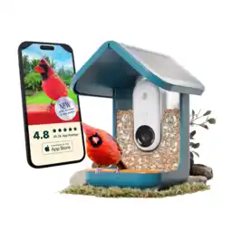 MediaMarkt Birdbuddy Bird Buddy With Solar Roof - Blue 2.0 Voederbak Voor Vogels aanbieding