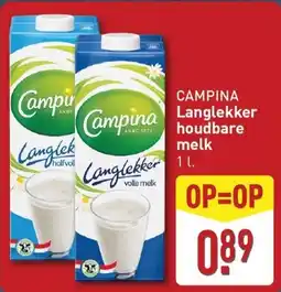 ALDI Campina Langlekker houdbare melk aanbieding