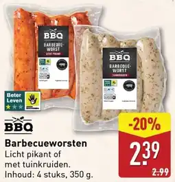 ALDI Barbecueworsten aanbieding