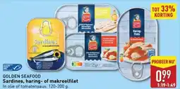 ALDI GOLDEN SEAFOOD Sardines, haring of makreelfilet aanbieding