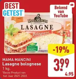 ALDI MAMA MANCINI Lasagne bolognese aanbieding