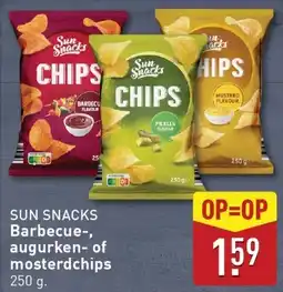 ALDI SUN SNACKS Barbecue, augurken of mosterdchips aanbieding