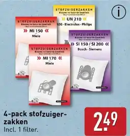 ALDI 4-pack stofzuigerzakken aanbieding