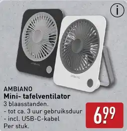 ALDI AMBIANO Mini- tafelventilator aanbieding