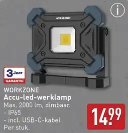 ALDI WORKZONE Accu-led-werklamp aanbieding
