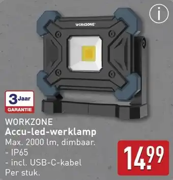 ALDI WORKZONE Accu-led-werklamp aanbieding