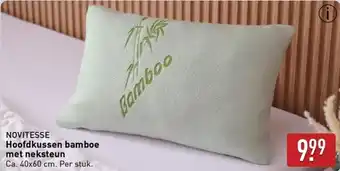 ALDI NOVITESSE Hoofdkussen bamboe met neksteun aanbieding