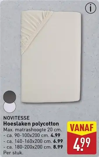ALDI NOVITESSE Hoeslaken polycotton aanbieding