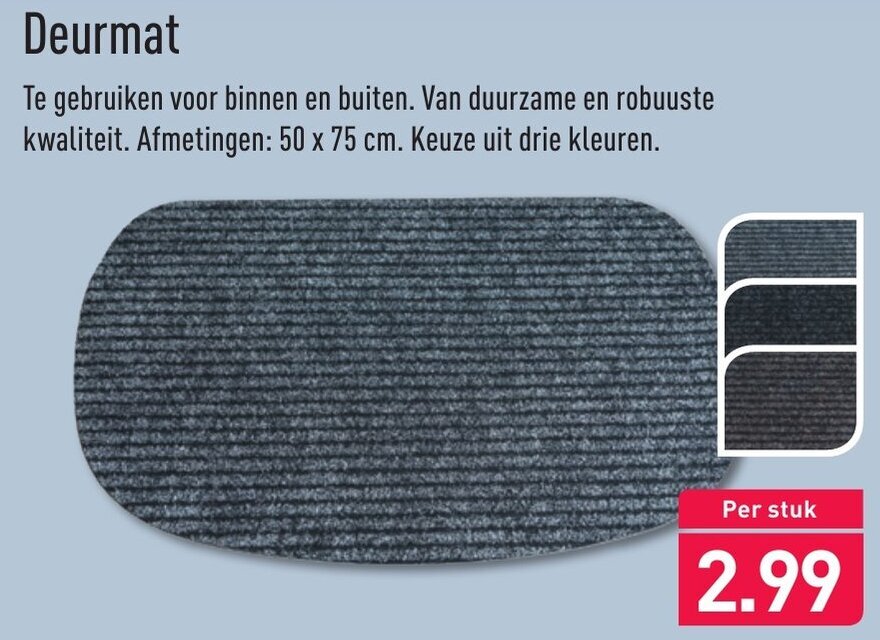 Deurmat 50x75 cm aanbieding bij ALDI