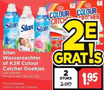 Vomar Voordeelmarkt Silan Wasverzachter of K2R colour Catcher doekjes aanbieding