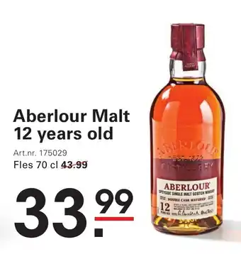 Sligro Aberlour Malt 12 years old aanbieding