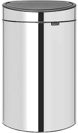 Amazon Brabantia Touch Bin Prullenbak, Kunststof Binnenemmer, Brilliant Steel, 40 Liter aanbieding