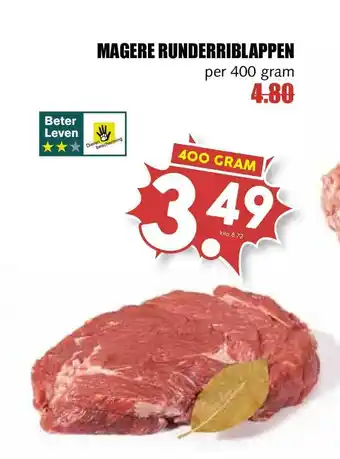 MCD Supermarkt Magere Runderriblappen 400g aanbieding