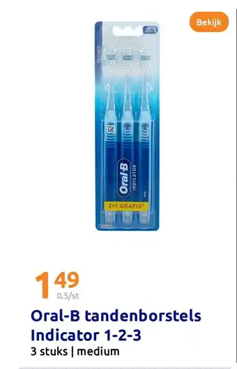 Action Oral B tandenborstels Indicator 1-2-3 aanbieding