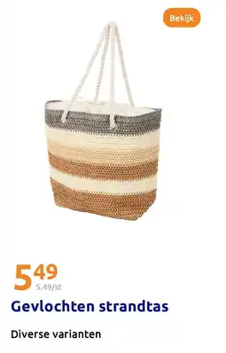 Action Gevlochten strandtas aanbieding