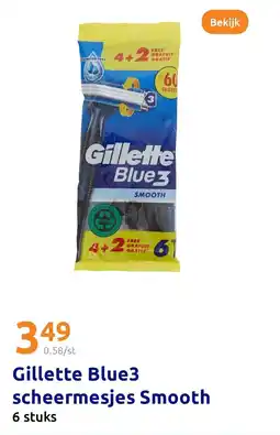 Action Gillette Blue3 scheermesjes Smooth aanbieding