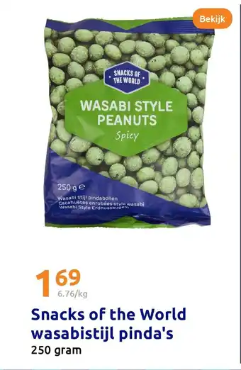 Action Snacks of the World wasabistijl pinda's aanbieding