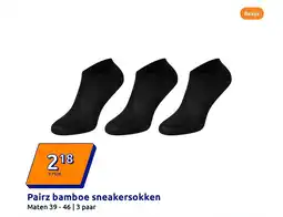 Action Pairz bamboe sneakersokken aanbieding