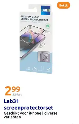 Action Lab31 screenprotectorset aanbieding