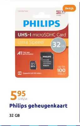 Action Philips geheugenkaart aanbieding