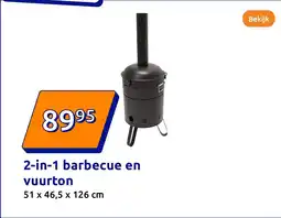 Action 2 in 1 barbecue en vuurton aanbieding