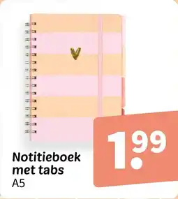 Wibra Notitieboek met tabs A5 aanbieding