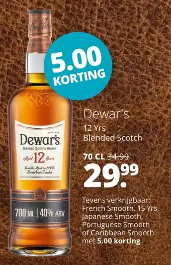 Mitra Dewar's 12 Yrs Blended Scotch aanbieding