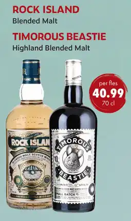 uw topSlijter Rock Island Blended Malt & Timorous Beastie Highland Blended Malt aanbieding