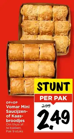 Vomar Voordeelmarkt Vomar Mini Saucijzen of Kaas broodjes aanbieding