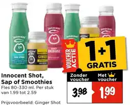 Vomar Voordeelmarkt Innocent Shot, Sap of Smoothies aanbieding