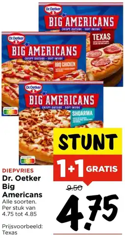 Vomar Voordeelmarkt Dr. Oetker Big Americans 4.75 tot 4.85 aanbieding