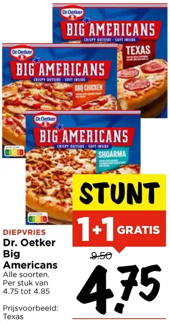 Vomar Voordeelmarkt Dr. Oetker Big Americans 4.75 tot 4.85 aanbieding