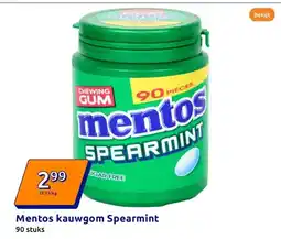 Action Mentos kauwgom Spearmint aanbieding