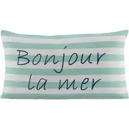 Leen Bakker Sierkusssen Bonjour - mintgroen/off-white - 30x50 cm aanbieding