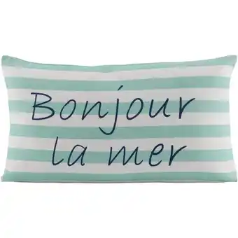 Leen Bakker Sierkusssen Bonjour - mintgroen/off-white - 30x50 cm aanbieding