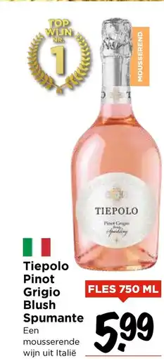 Vomar Voordeelmarkt Tiepolo Pinot Grigio Blush Spumante aanbieding