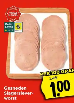 Vomar Voordeelmarkt Gesneden Slagerslever worst aanbieding