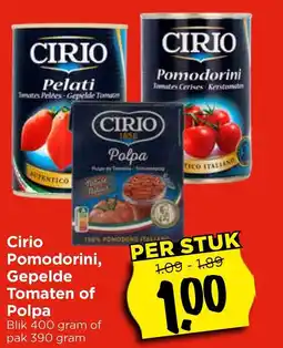 Vomar Voordeelmarkt Cirio Pomodorini, Gepelde Tomaten of Polpa aanbieding