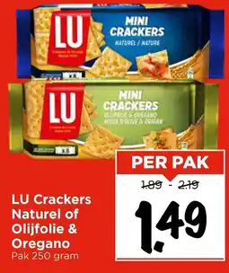 Vomar Voordeelmarkt LU Crackers Naturel of Olijfolie & Oregano aanbieding
