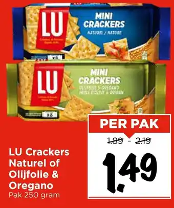 Vomar Voordeelmarkt LU Crackers Naturel of Olijfolie & Oregano aanbieding
