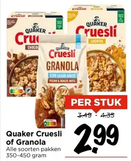 Vomar Voordeelmarkt Quaker Cruesli of Granola aanbieding