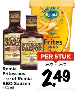 Vomar Voordeelmarkt Remia Fritessaus of Remia BBQ Sauzen aanbieding