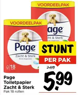 Vomar Voordeelmarkt Page Toiletpapier Zacht & Sterk aanbieding